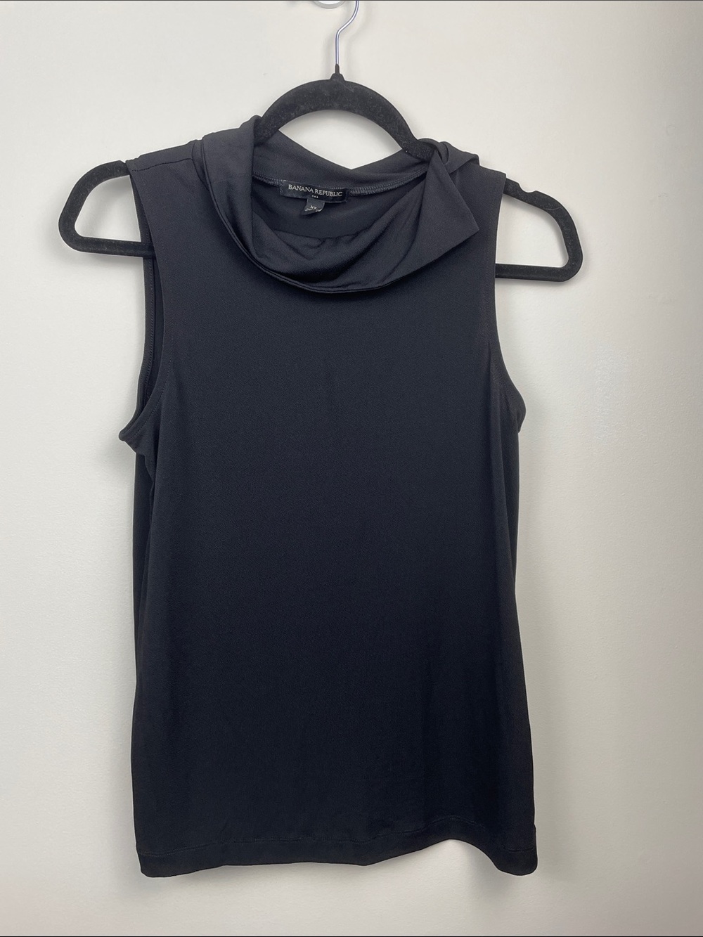 Banana Republic Black Sleeveless Cowl Neck Tank